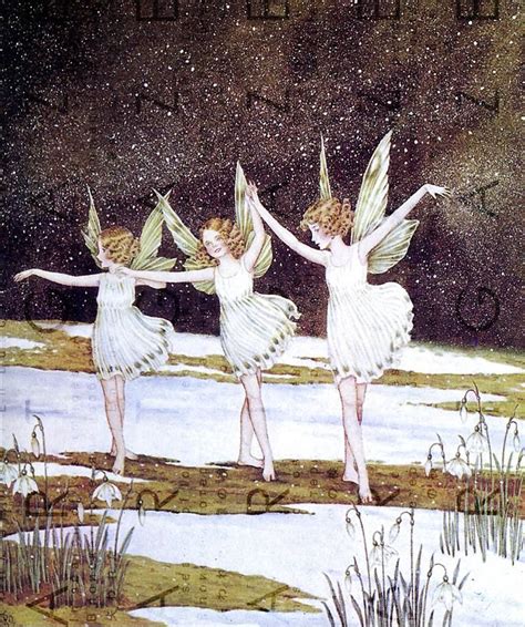 Striking Snow Fairies Vintage Illustration Ida Rentoul Outhwaite Fairy