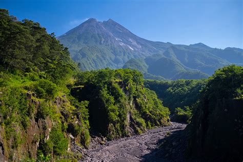 The Majestic Mt Merapi Volcano At The Center Of Java Indonesia Travel