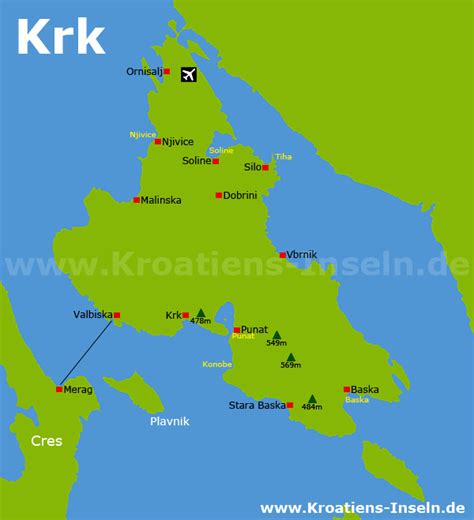 Die karte markiert die lage der kroatischen insel krk im norden des landes. Krk - Kroatien´s Inseln - Urlaubsorte, Strände ...