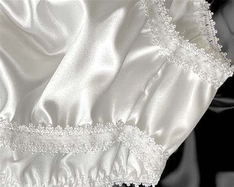 Ivory White Satin Sissy Frilly Lace Tanga Knickers Bikini Panties Size 10 20 Ebay