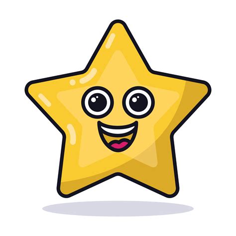 Happy Star Emoji 16120013 Vector Art At Vecteezy