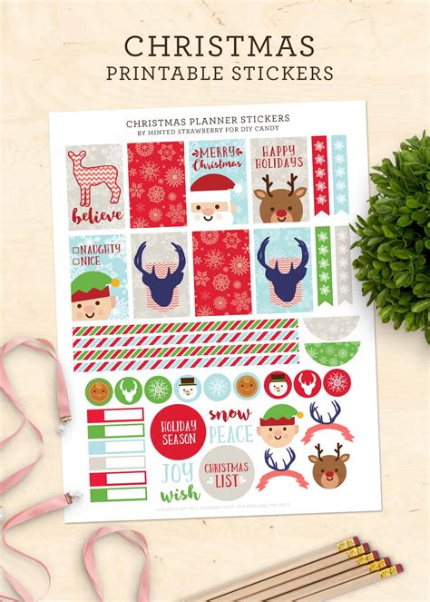 Free Christmas Stickers For Your Planner Printable Diy Candy