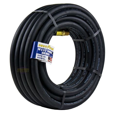 Goodyear 50 Ft X 12 In Rubber Air Hose 250 Psi Air Compressor Hose