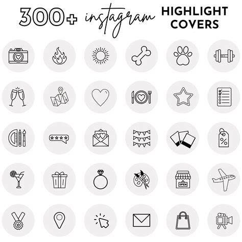 1000 Instagram Story Highlight Covers Icon Pack Black And