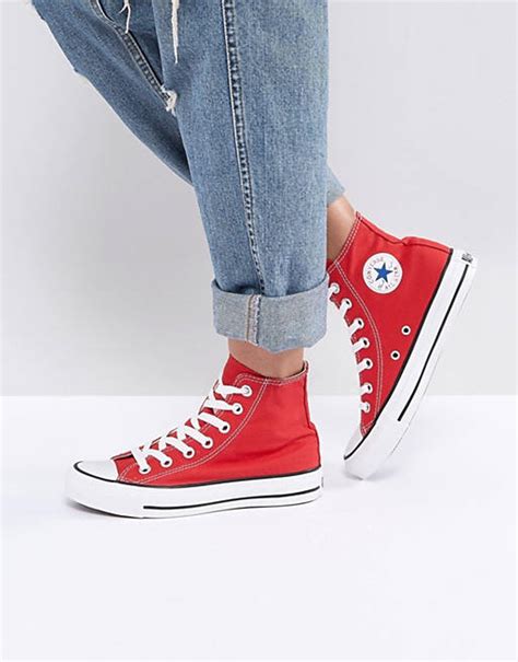Converse Chuck Taylor Hi Trainers In Red Asos