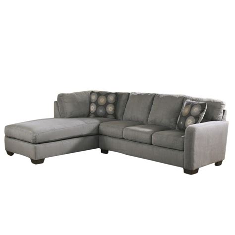 Ashley Furniture Zella Microfiber Sofa Sectional In Charcoal 7020016