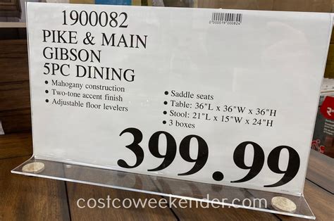 Pike And Main Gibson 5 Piece Counter Height Dining Set Costco Weekender