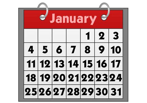 Calendario Do Mes De Janeiro