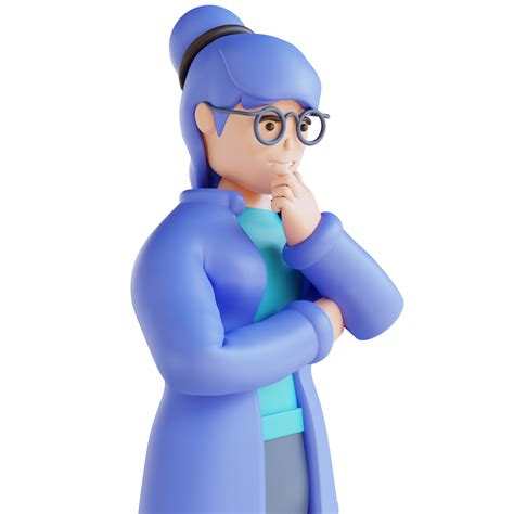 3d Illustration Woman Thinking 12097724 Png
