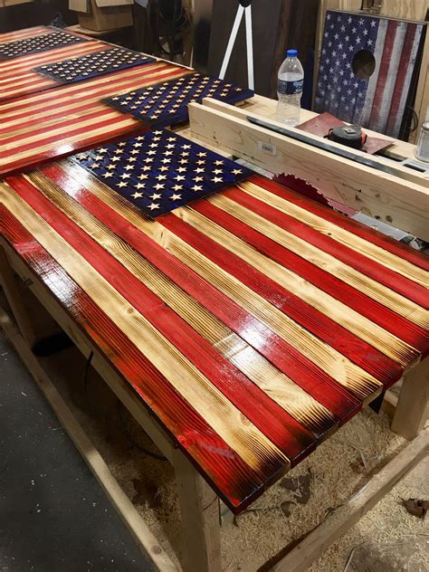 Rustic Wooden American Flag 36x19 Etsy In 2022 Wooden American Flag