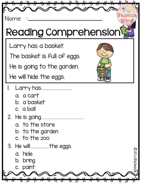 Kindergarten Worksheets Reading Comprehension Kindergarten Worksheets
