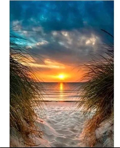 Us Seller 40x30cm Ocean Beach Path Sunset Tropical Paradise Diamond