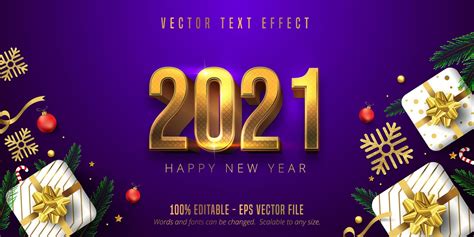 2021 Happy New Year Font Effect 1217192 Vector Art At Vecteezy