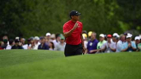 Masters Champion Tiger Woods Acknowledges The Patrons On No 8 During