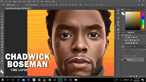 Smudge Painting Photoshop Tutorial Featuring Chadwick Boseman Time Lapse YouTube