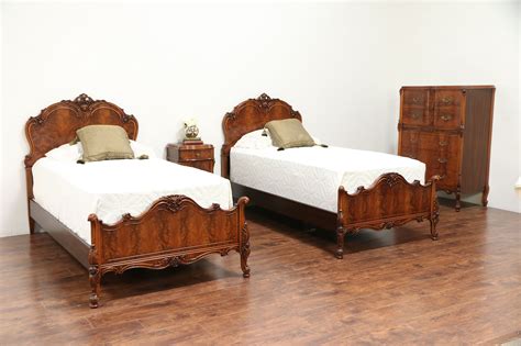 Sold French Style Antique Bedroom Set Twin Beds Nightstand Tall