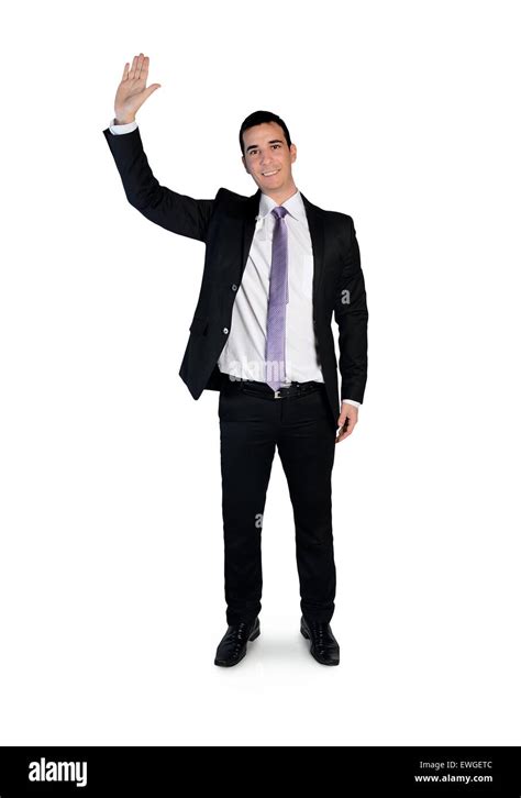 Business Man Wave Hand Welcome Stock Photo Alamy