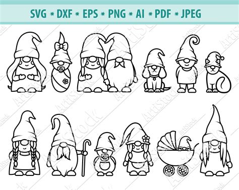 Girl Gnome Vinyl Decal Paper Nordic Gnomes Rock And Pebbles Desenho