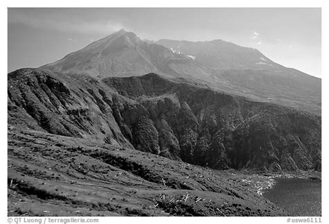 Black And White Picturephoto View Of The Crater Mount St Helens