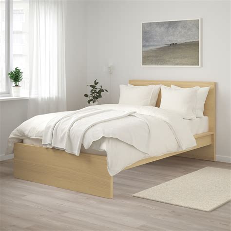 Malm Bed Frame High White Stained Oak Veneer 120x200 Cm Ikea Lietuva