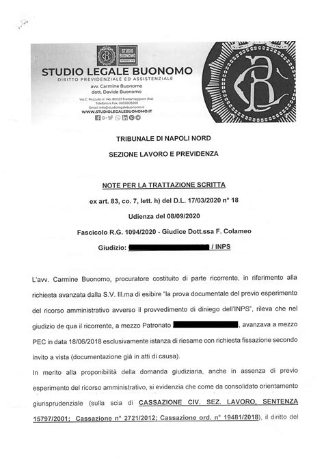 Studio Legale Buonomo Diritto Previdenziale Ed Assistenziale La