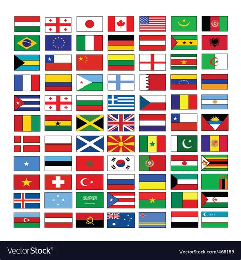 Multinational Flags Royalty Free Vector Image Vectorstock