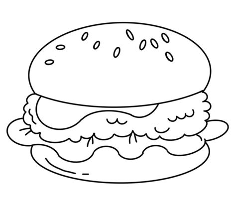 Hamburguesa Simple Para Colorear Imprimir E Dibujar Coloringonly Com My Xxx Hot Girl