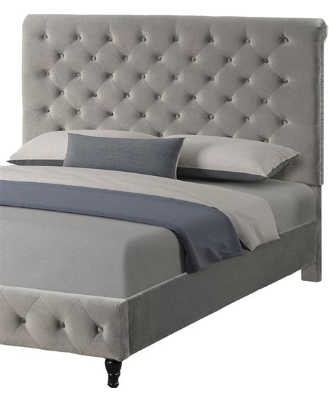 Best Master Furniture Ashley 50 Velvet Fabric Tufted Full Platform Bed