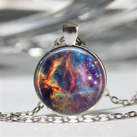 Colorful Nebula Necklace Constellation Jewelry Galaxy Art Etsy