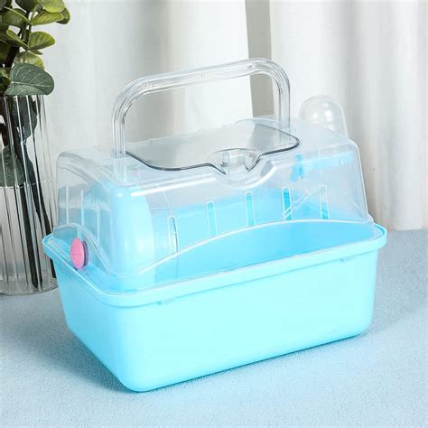 Portable Carrier Hamster Carry Case Cage With Water Bottle Travel