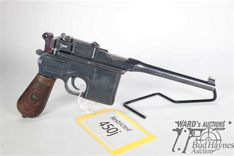 Restricted Handgun Mauser Model C96 Broomhandle Red 9 9mm Luger Semi