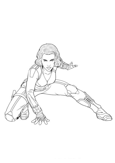 Black Widow Marvel Pages To Print Coloring Pages