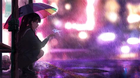 1280x720 Umbrella Rain Anime Girl 4k 720p Hd 4k Wallpapersimages