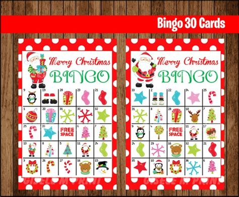 30 Christmas Bingo Cards Diy Printable Game For Christmas