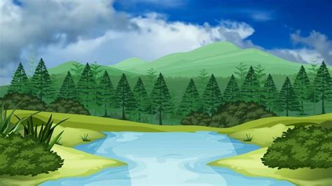 Beautiful 3d Animation With Nature Green Scenery 3d Background Video