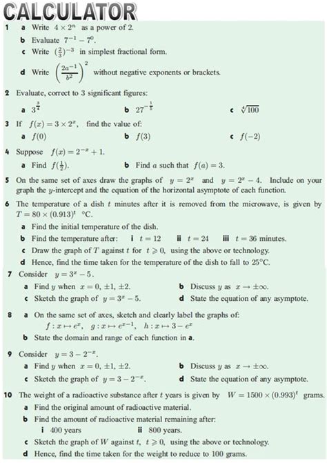 Chapter 3 Exponents Haese Mathematics Math Sl Study Site