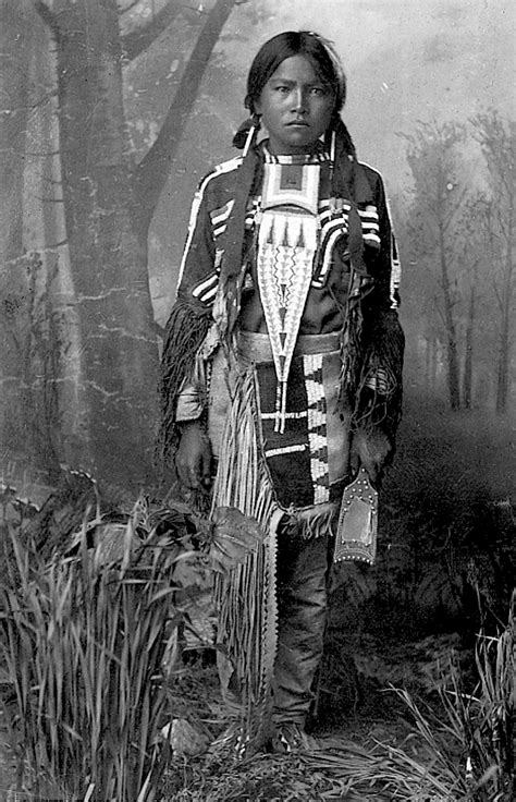 Portrait Of Mescalero Apache Boy In Native Dress With Mirror Randall