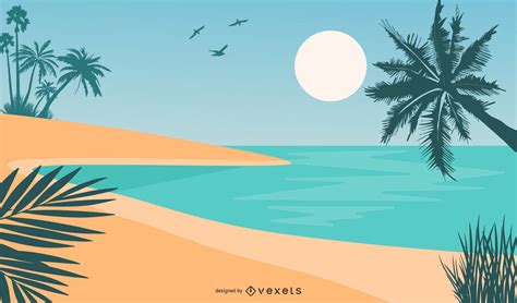Summer Beach Background Vector Download
