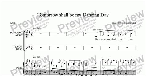 tomorrow shall be my dancing day for satb choir and piano buy pdf