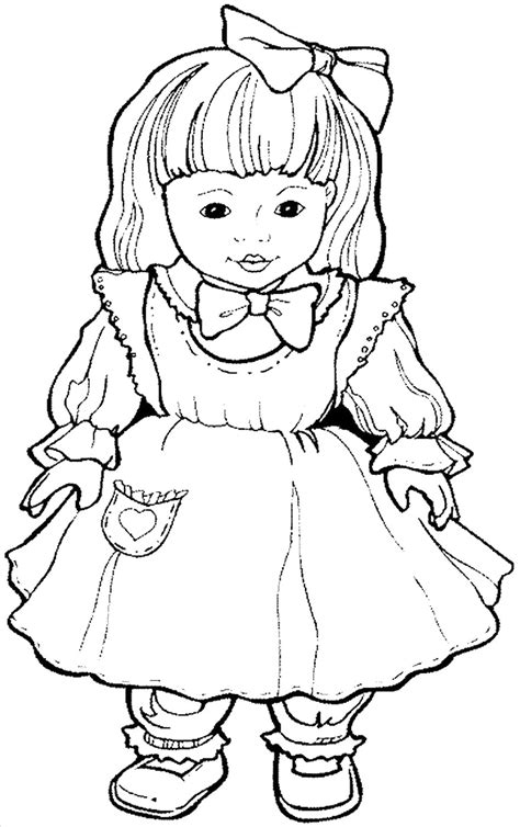 Free printable doll coloring page. Dolls Coloring Pages