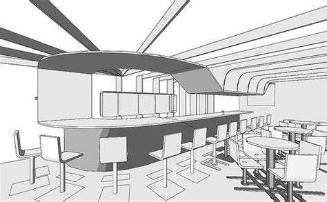 Drawing Restaurant Exterior Design Sketch
