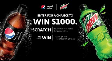 Pepsi Drink Up Cash In Promotion Sweepstakes Win T Cards