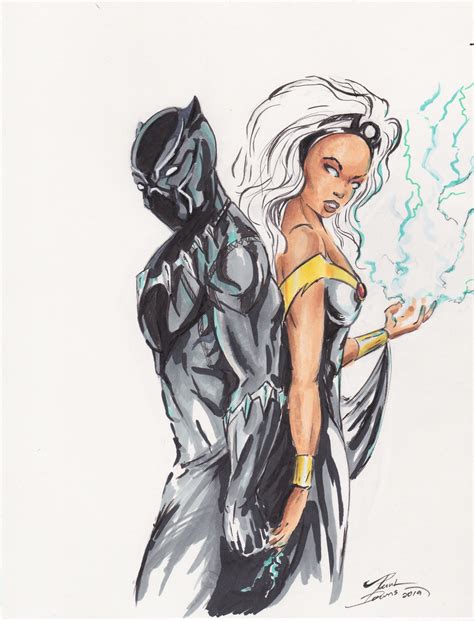 Black Panther And Storm By Paul Downs Print Of My Original Etsy