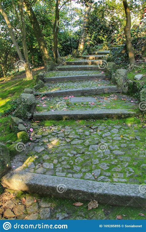 Stone Staircase In The Crystal Palace Gardens In Oporto Stock Image