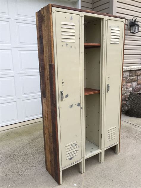 Repurposed Old Lockers With Wood From Pallets Vintage Lockers