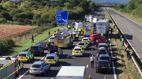 Two Dead As Lorry And Cars Crash On M5 Near Taunton Bbc News