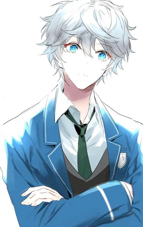 Anime Guy White Hair Blue Eyes Милый аниме мальчик Милые ребята