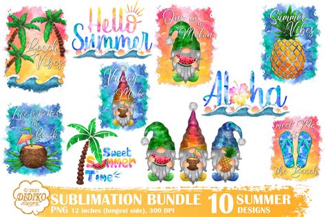 Summer Sublimation Bundle Beach Sublimation Png DIDIKO Designs