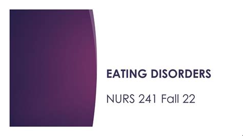 eating disorders lecture week 9