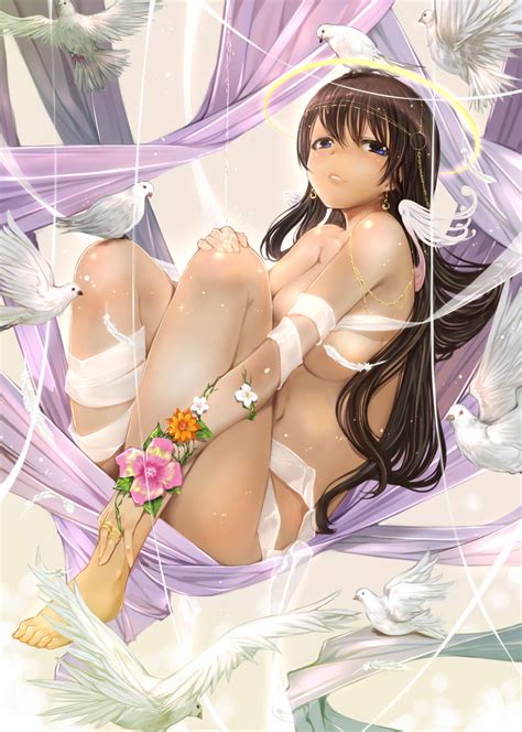 Mikazuki Akira Angel Feet Naked Naked Ribbon Wings 324296 Yande Re